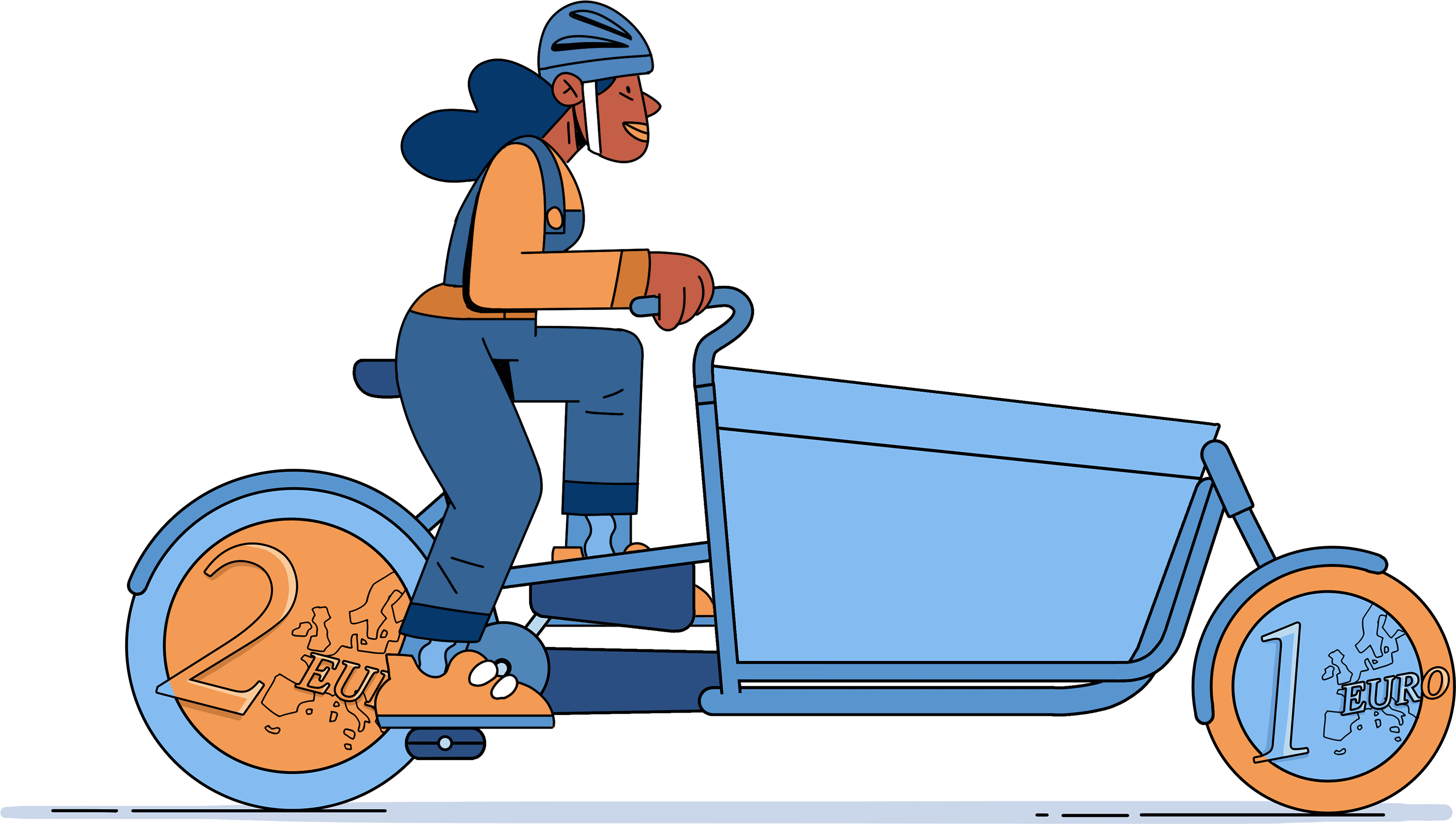 cycliste piece 2 et 1 euro